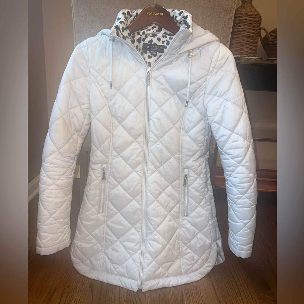 Women’s Jacket - Light Puffer Quilted Parka - XS - Ice Blue